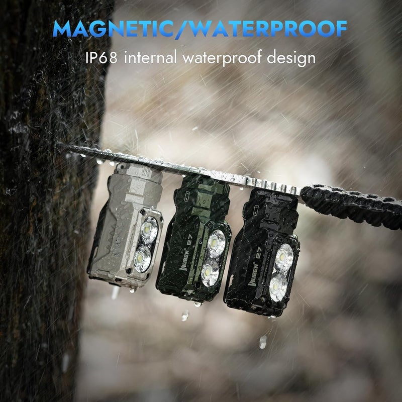 WUBEN E7 1800 Lumen Rechargeable Mini Flashlights with Magnet - Super Bright 6 Modes EDC Flashlight, Typ-C Rechargeable LED; IP68 Pocket Flashlight for Headlamp Use, Rescue, Camping - Image 4